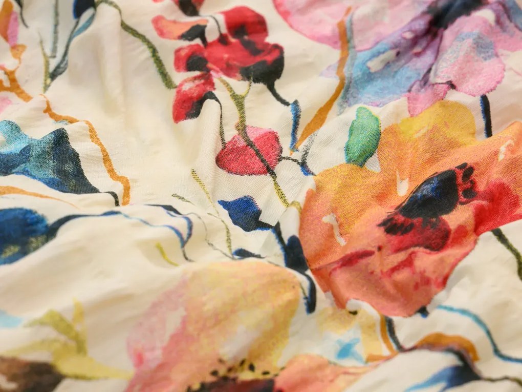 Krepové obliečky FLOREEN krémové Rozmer obliečky: 70 x 90 cm | 140 x 200 cm