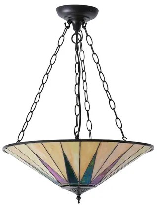 Endon 70754 - Luster na reťazi Tiffany DARK STAR 3xE27/60W/230V pr. 49 cm