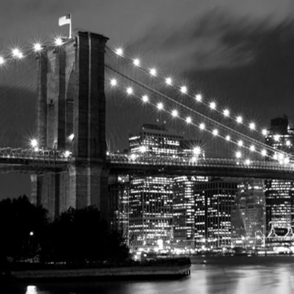 Gario Paraván Brooklynský most v noci Rozmery: 110 x 170 cm, Prevedenie: Otočný paraván 360°