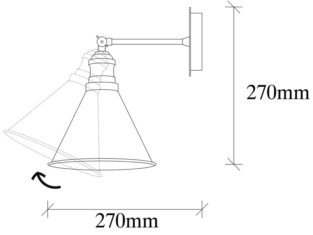 Nástenná lampa Berceste IX čierna