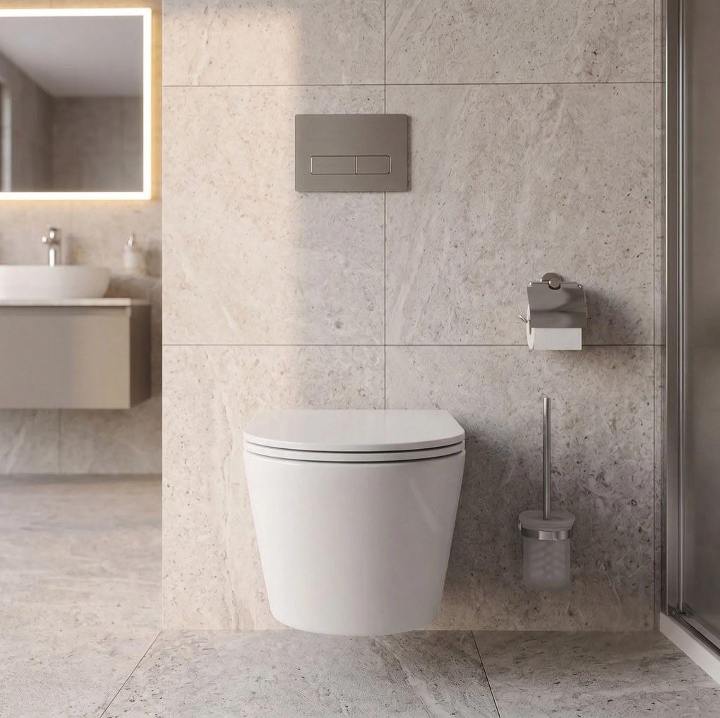 Erga Vento, závesná WC misa 490x365x365mm, Tornado 2 + toaletné sedadlo s pomalým zatváraním, biela, ERG-V03-VENTO-TO2-WH