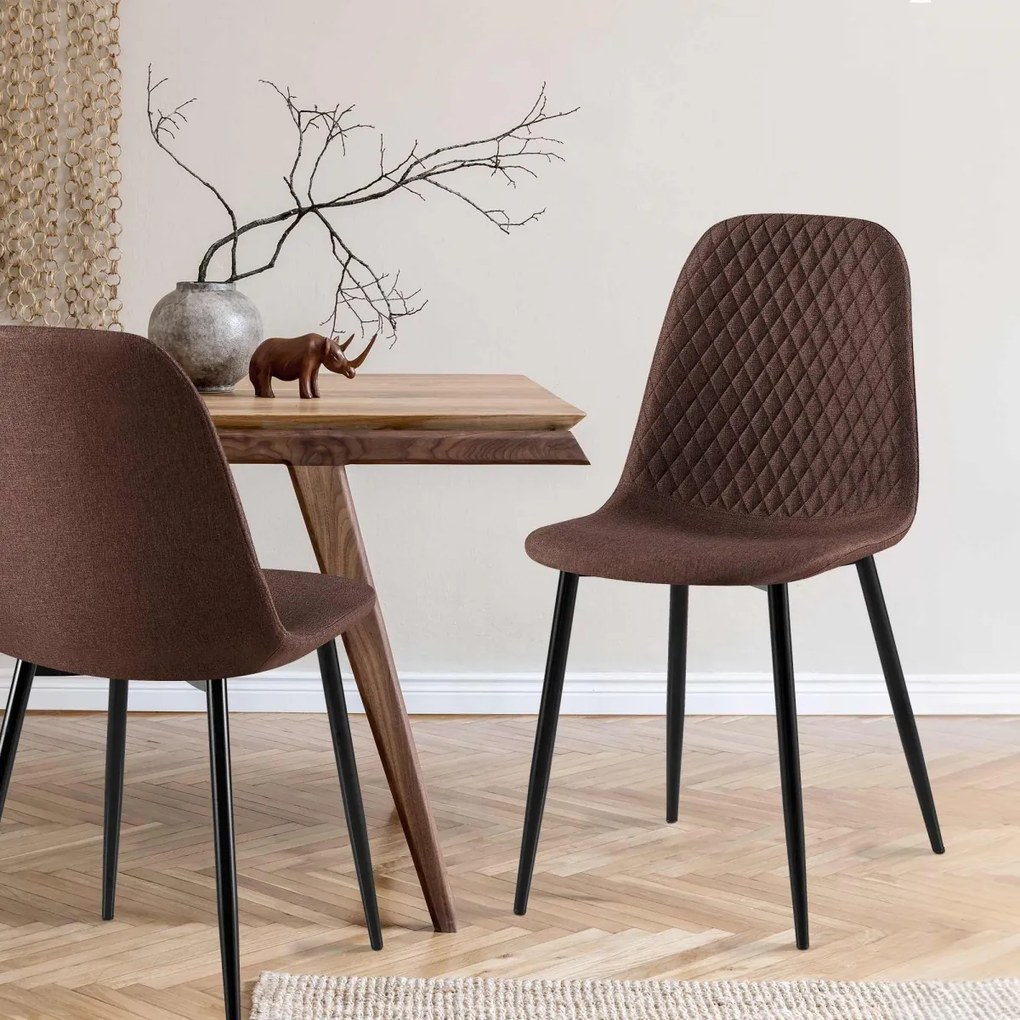 Stolička Giverny látka - hnedá