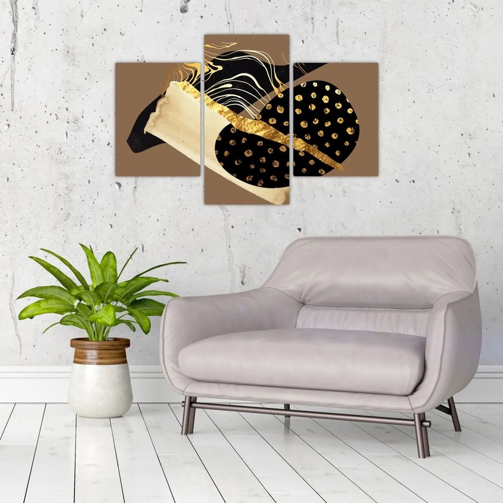 Obraz - Abstrakcia golden brown N⁰1 (90x60 cm)