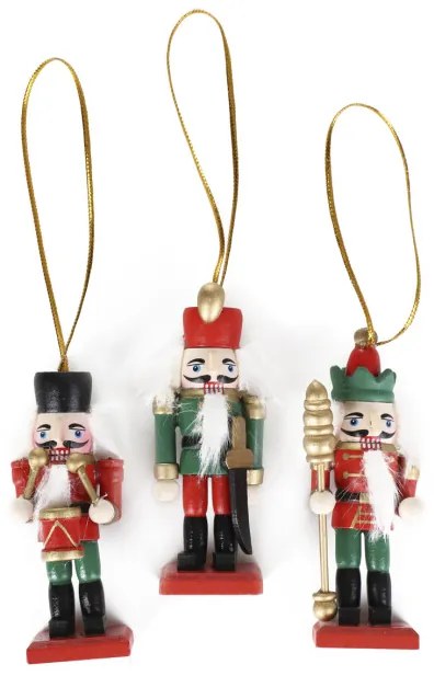 Závesná vianočná dekorácia NUTCRACKER luskáčik 867922 (3 ks)