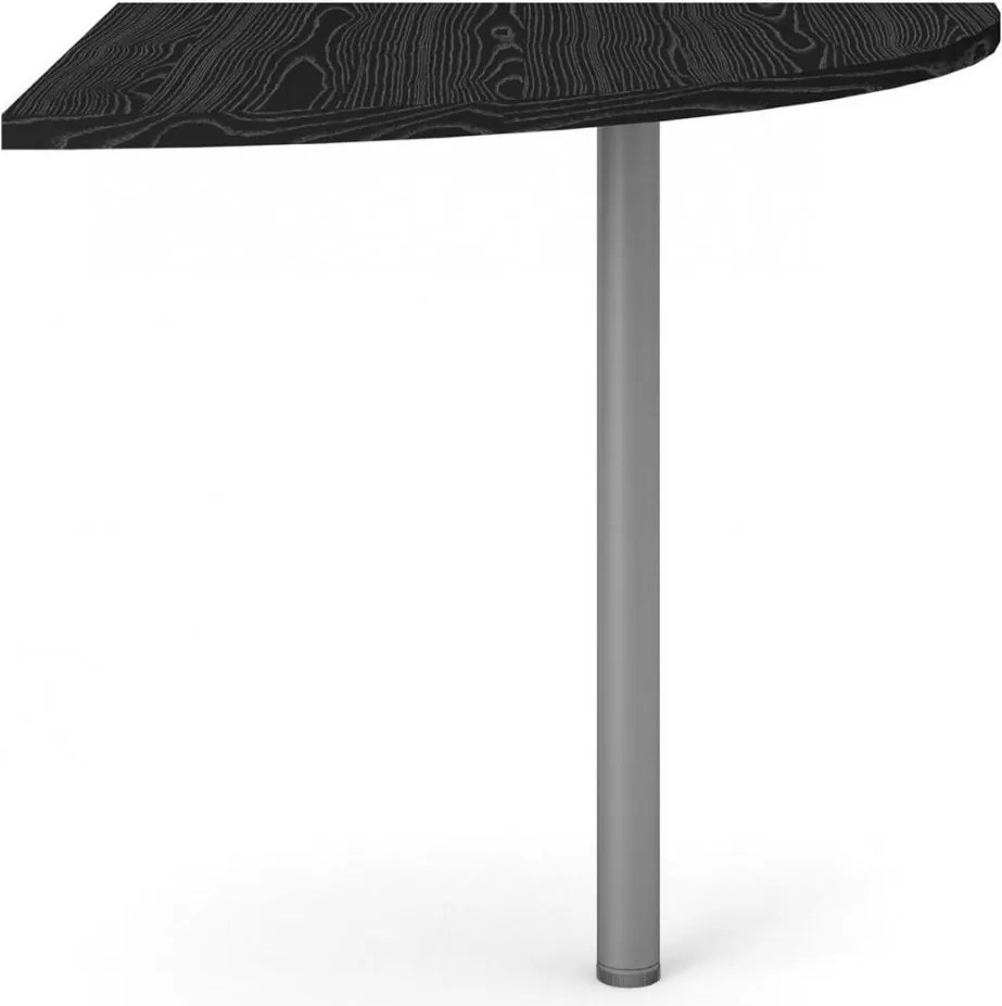 Rohová doska stola Officer 80 cm čierna