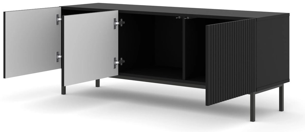 TV skrinka/stolík 3D 150 Rowanna (čierna). Akcia -19%. Vlastná spoľahlivá doprava až k Vám domov. 1125012