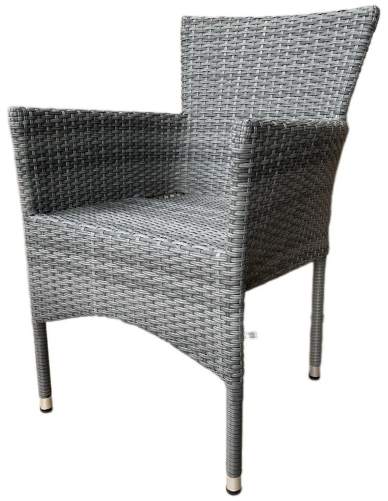 Autronic Záhradná stolička, kov, polyratan, sivá,AZC-S2118 GREY