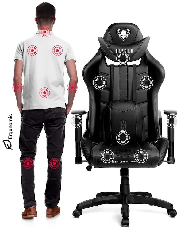 Herné kreslo Diablo X-Ray King Size: čierno-šedé Diablochairs