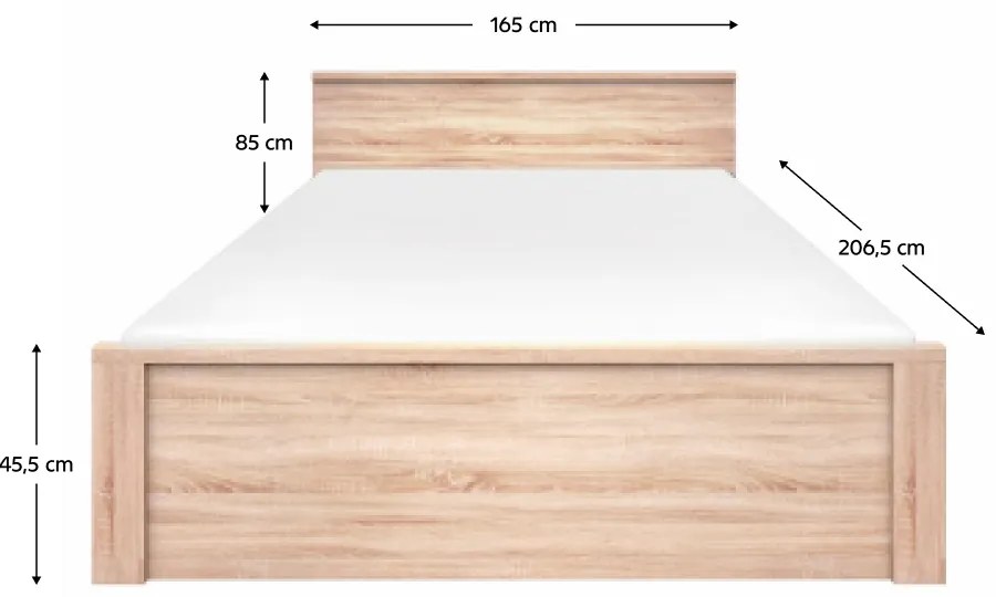 Tempo Kondela Posteľ, Dub sonoma, NORTY TYP 8
