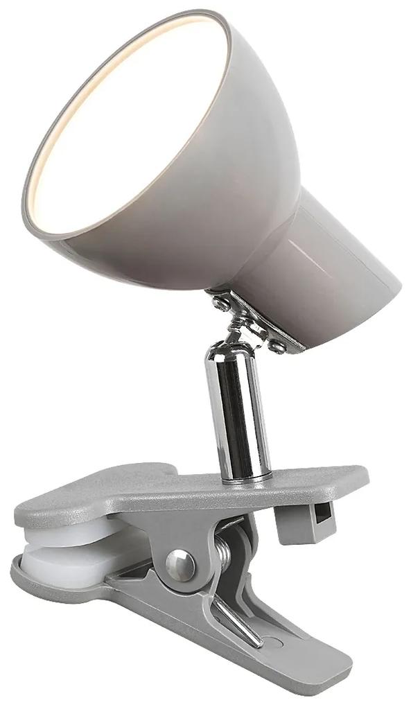 RABALUX Stolná LED lampička s klipom NOAH, sivá