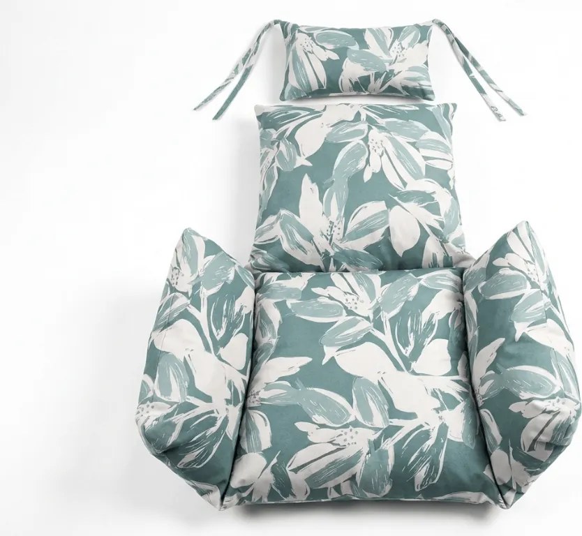 Vankúš do závesného kresla KOKON, zeleno-biely