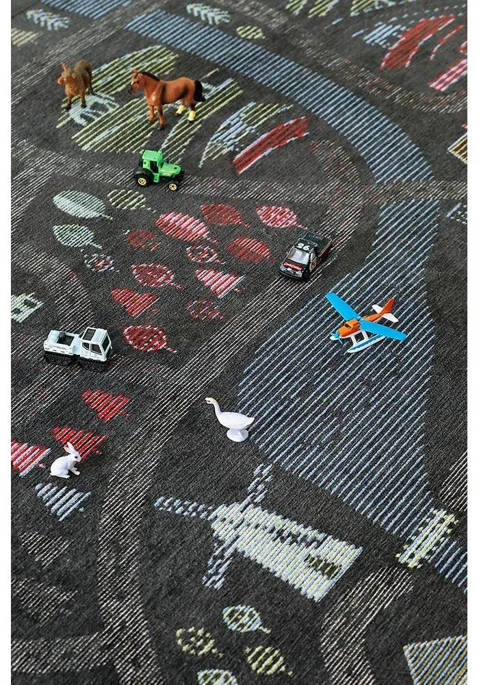 Čierny obojstranný detský koberec Narma Ülejõe, 140 x 200 cm