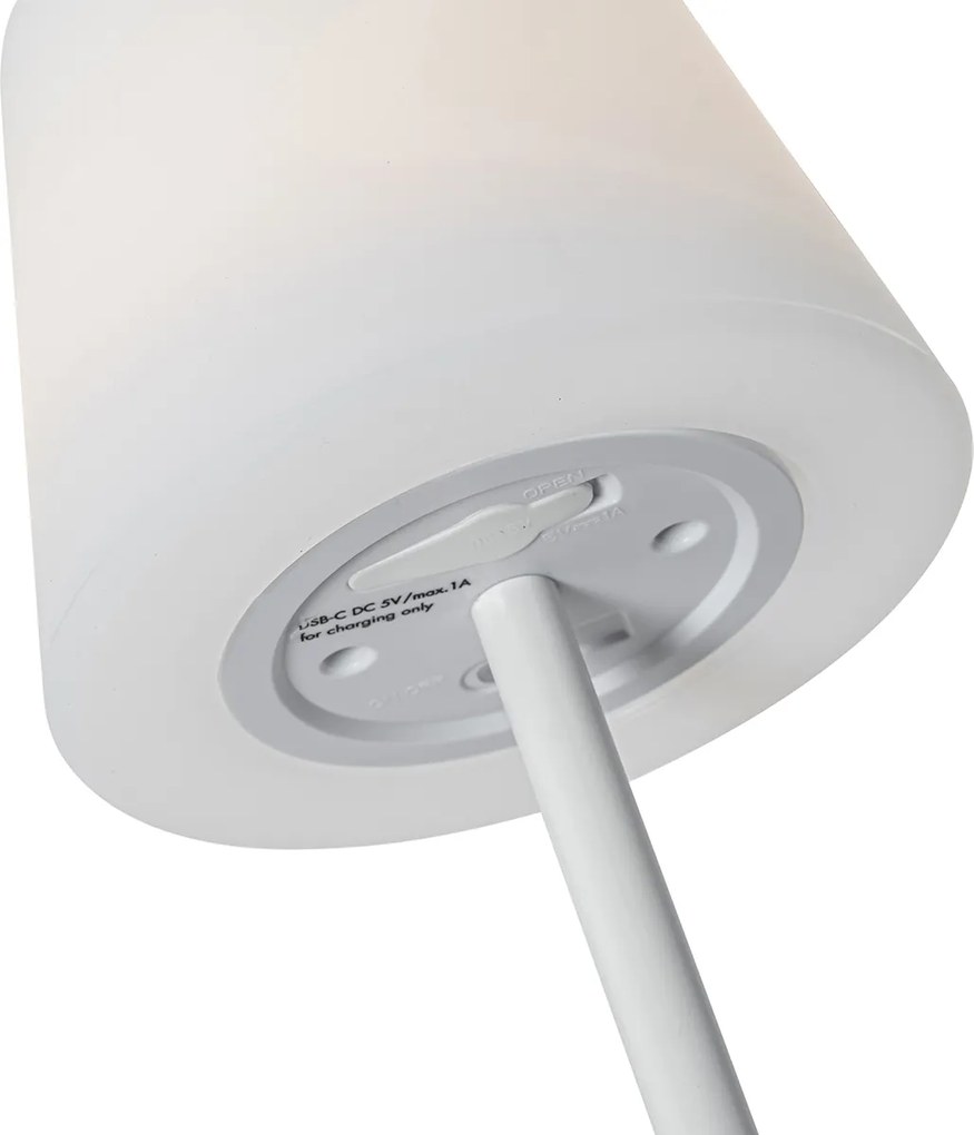 Sada 2 nabíjateľných stolných lamp bielych 40 cm IP54 - Jude