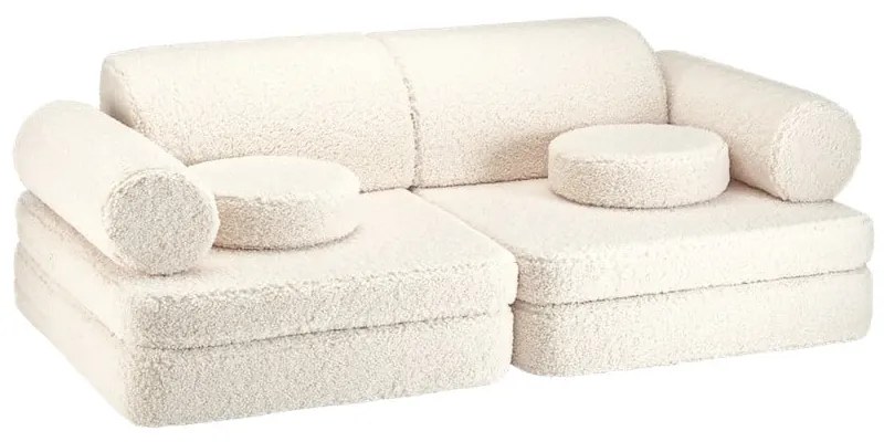 Krémová detská pohovka z textílie buklé 132 cm Settee – Wigiwama