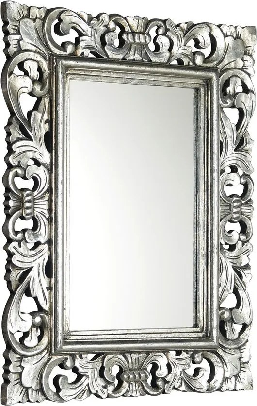 Samblung IN115 zrkadlo v ráme, 60x80 cm, strieborná Antique