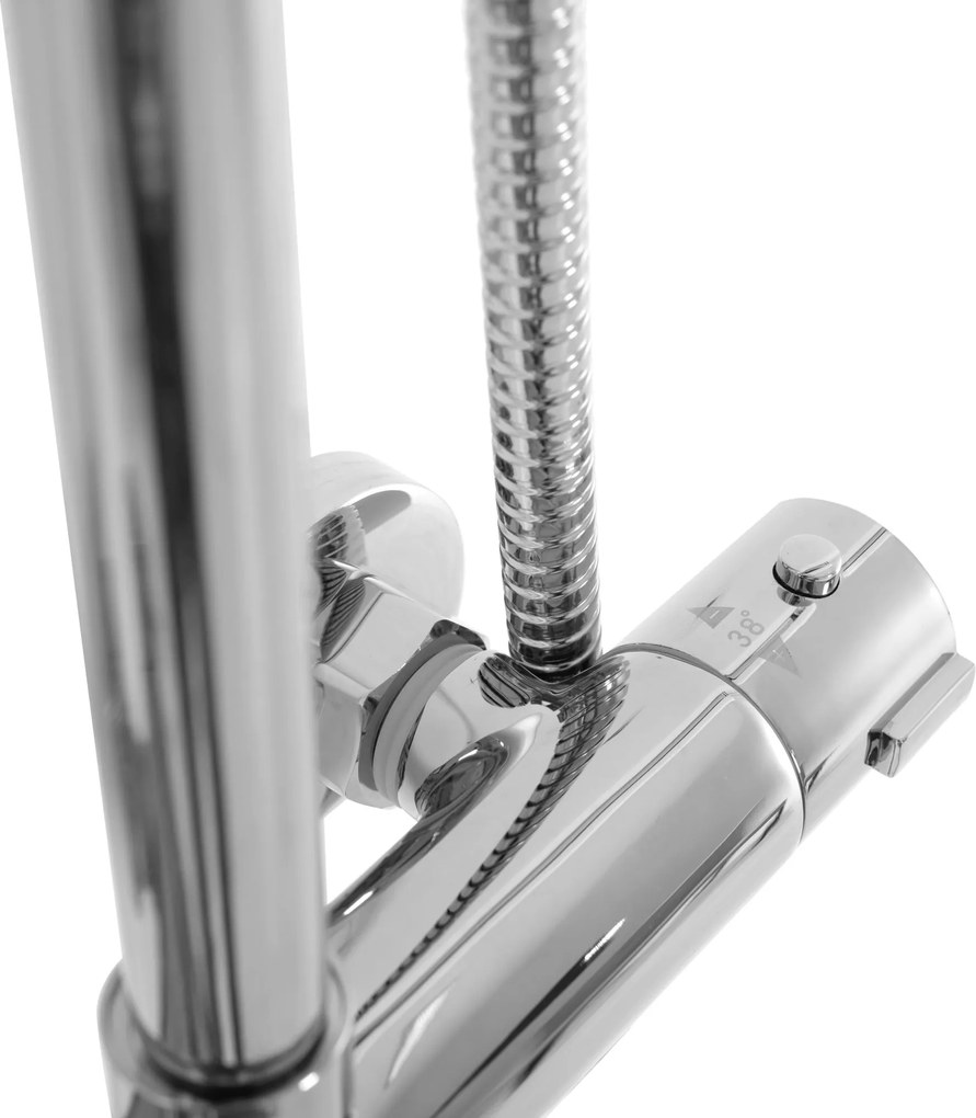 Rea Bliss, termostatická sprchová sada s hornou dažďovou sprchou, chrómová, REA-P8805