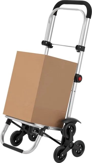 Nákupný vozík 3 v 1 na schody - objem 56 l, čierny