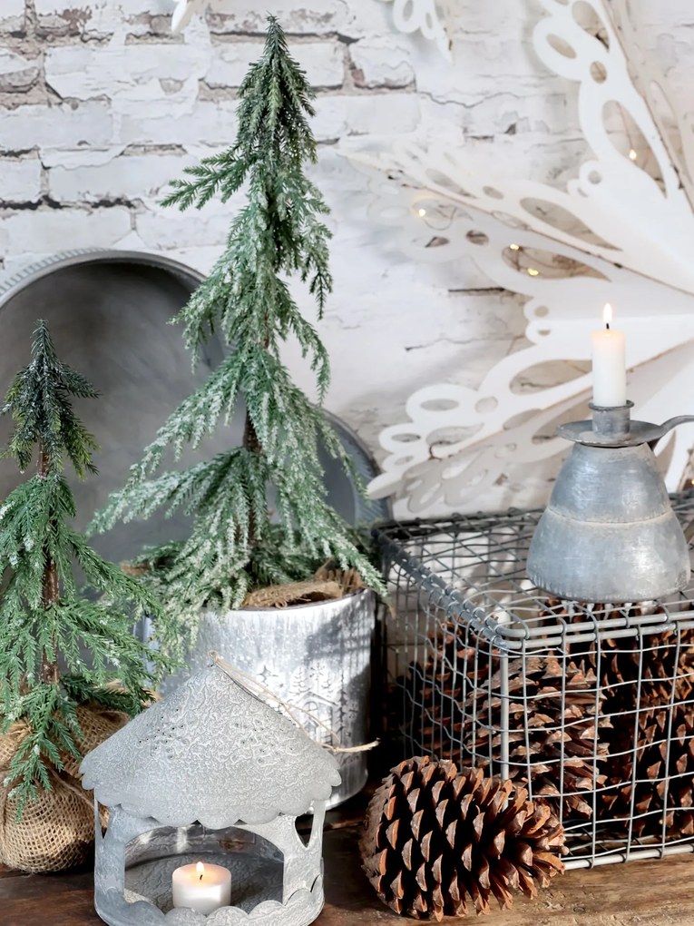 Chic Antique Svietnik zinkový domček na zavesenie Antique