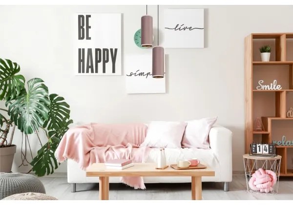 Luster na lanku AVALO 2xE27/60W/230V pr. 20 cm ružová/medená