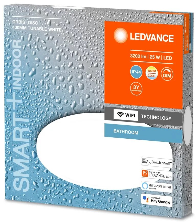 LEDVANCE Sapho, ORBIS DISC stropné svietidlo, priemer 400mm, WIFI stmievateľné + teplota farby, 3200lm, 25W, biela