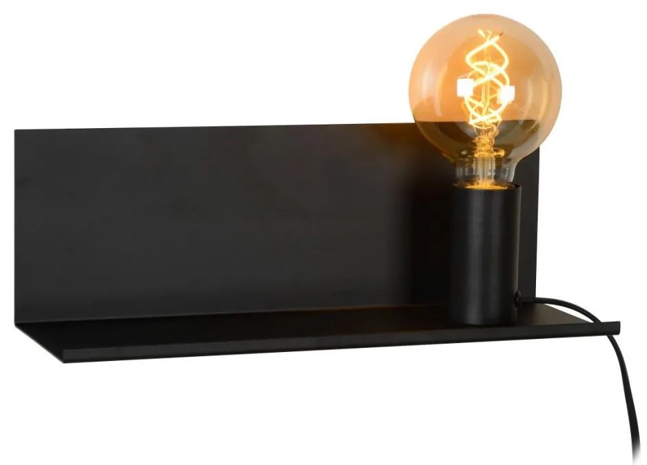 Lucide 06218/01/30 - Nástenné svietidlo SEBO 1xE27/40W/230V čierna
