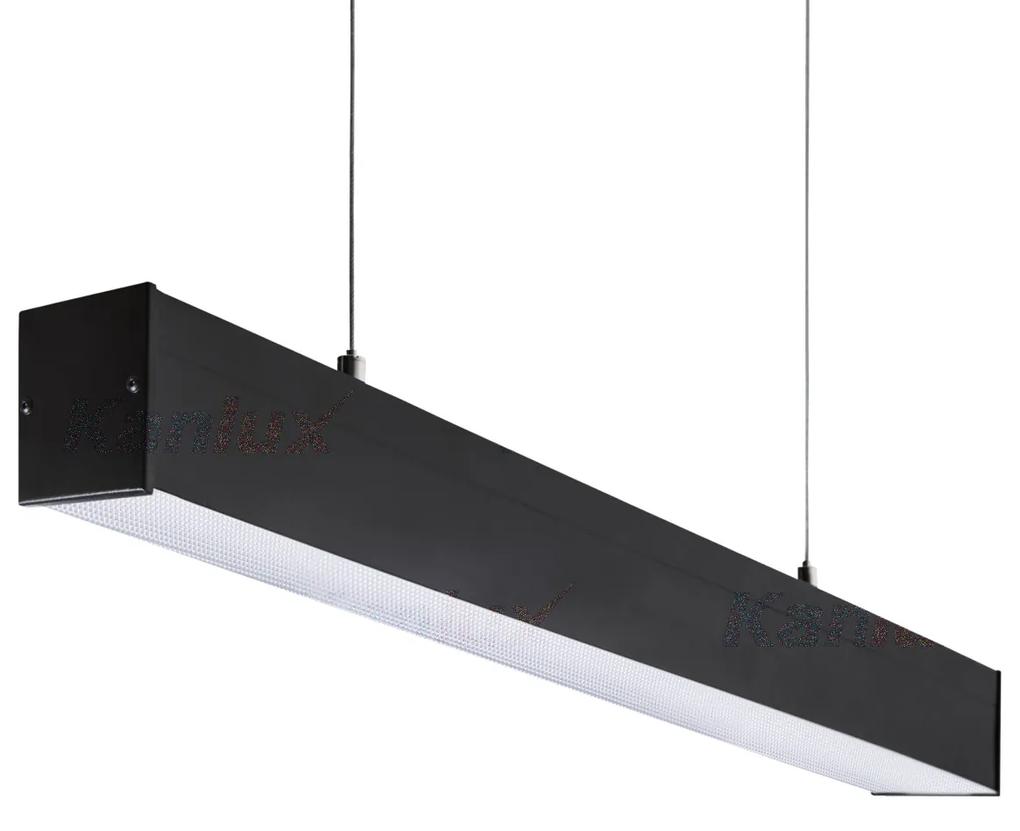 KANLUX Závesné osvetlenie pre LED trubice T8 AMADEUS, 1xG13, 58W, 154x150x6cm, čierne, mikroprizmatický dif