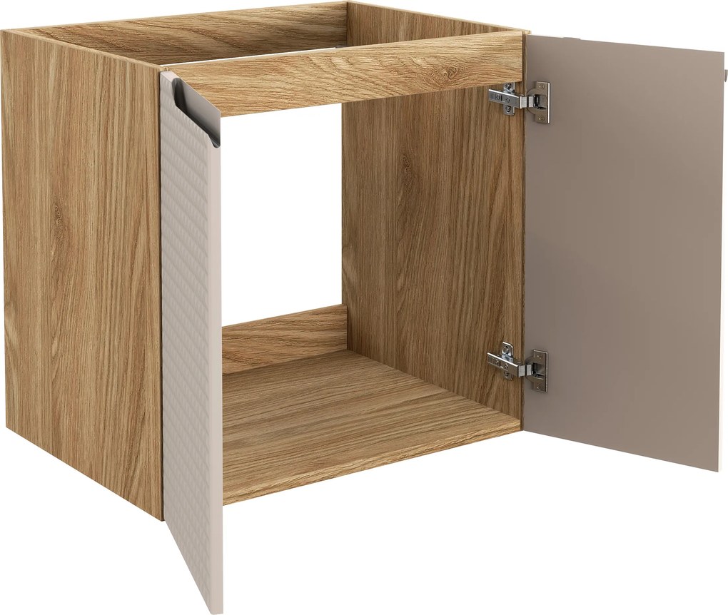 Comad Kúpeľňová skrinka pod umývadlo Luxor Beige 60 béžová/dub olejovaný