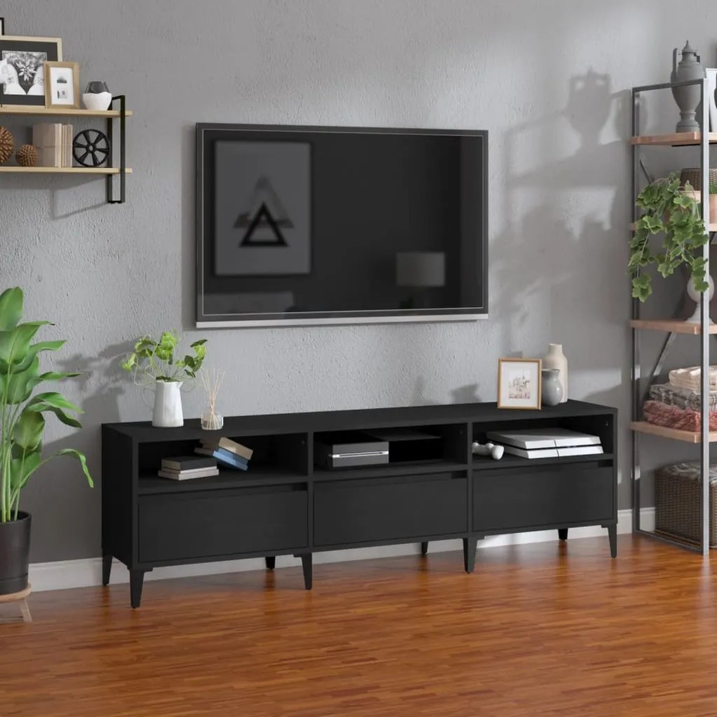 TV skrinka čierna 150x30x44,5 cm kompozitné drevo 831918