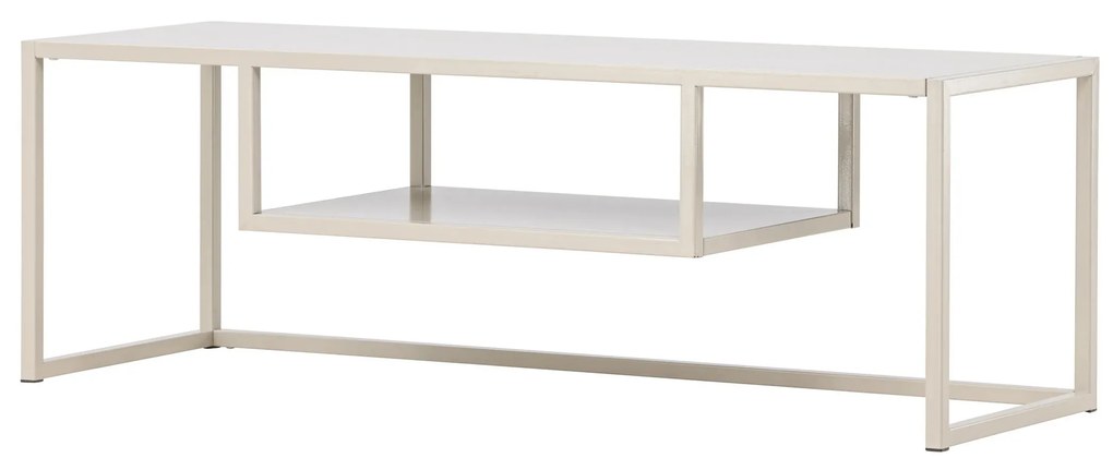 Kovový TV stolík RIVERSIDE 120x40cm, béžový