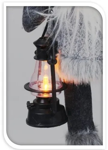 Vianočný škriatok s LED lampášom červená, 26 x 51 x 18 cm