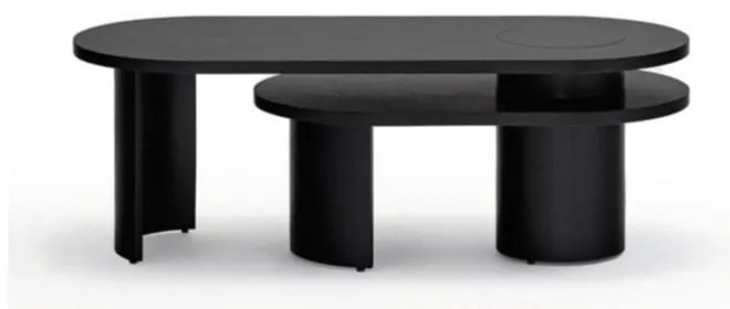 Čierny konferenčný stolík v dekore jaseňa 120x50 cm Nori - Teulat