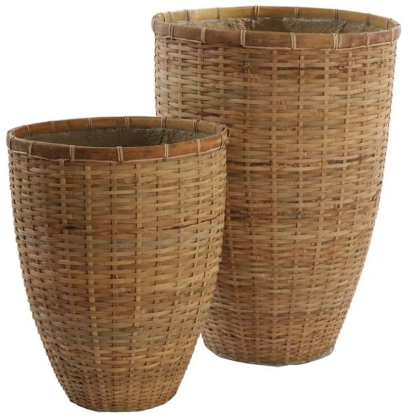 Set 2ks bambusový kvetináč Mandola L - Ø 39*54/ Ø 32*40 cm