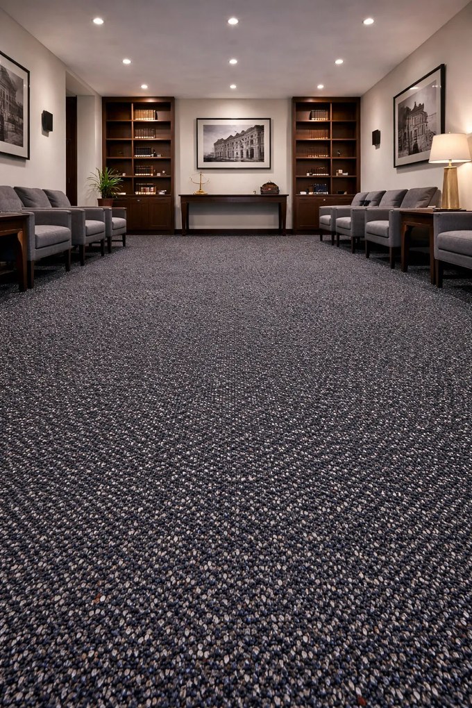 Timzo, Koberec metráž New Techno 3528 antracit, na mieru, šíře 4m,5m, čierna, ab (mriežka), chodba / predsieň