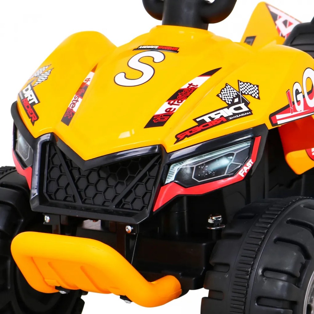 Ramiz Najrýchlejšia batériová štvorkolka pre deti Žltá + 25W motor