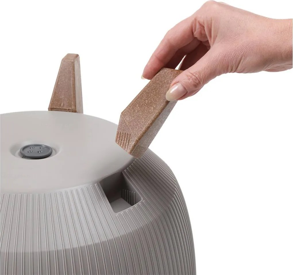 PLASTOVÝ KVETINÁČ ROSA LINEA ECO SADA 2KS 15X24,3 CM+18,3X29,2 CM HNEDÁ