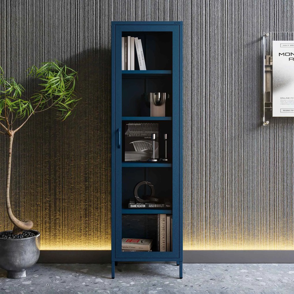 Vitrína LUIGI, 500 x 1800 x 350 mm, Modern: farba granátová