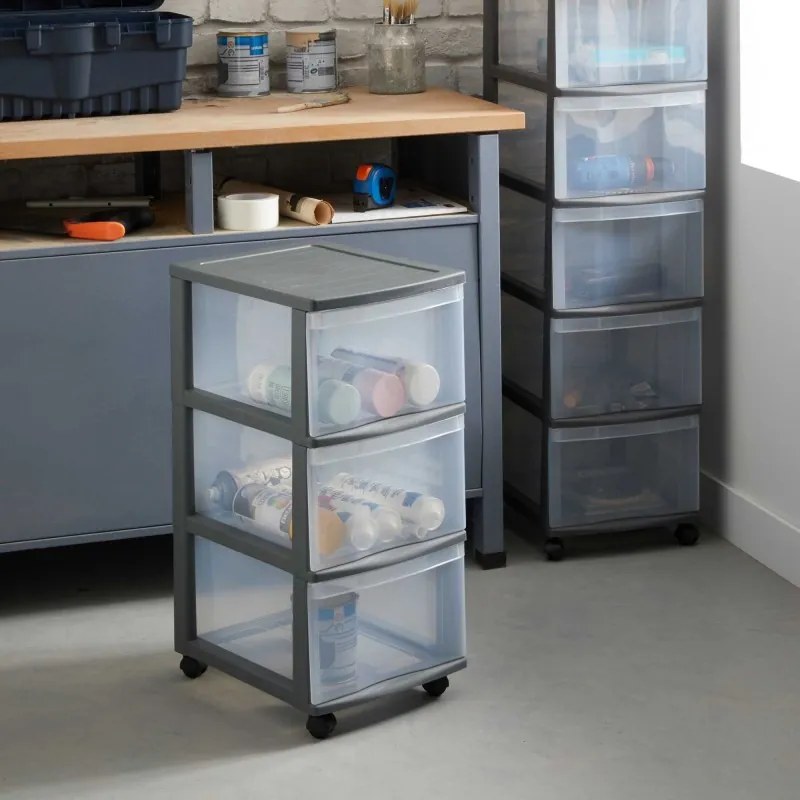 SUNDIS Úložný box s 3 zásuvkami, antracit, OFFICEMIX - MAXI