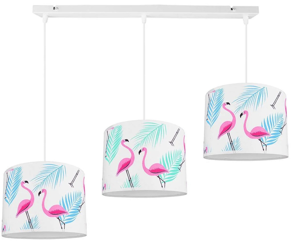 Detské závesné svietidlo Cone, 3x textilné tienidlo so vzorom (výber zo 6 farieb), (výber z 2 farieb konštrukcie)