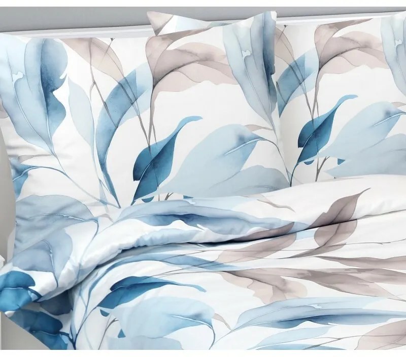 Bellatex Saténové prestieradlá Jesenná modrá , 140x 220 cm, 70 x 90 cm, 140 x 220 cm, 70 x 90 cm