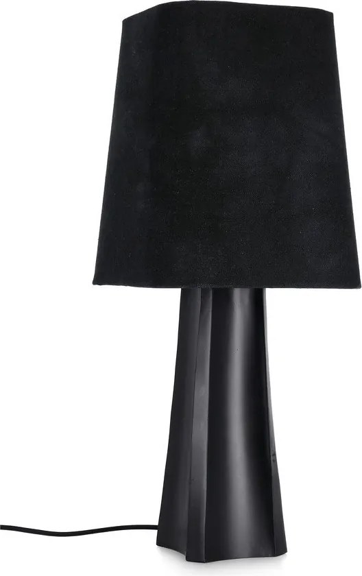 Čierna kovová stolová lampa s textilným tienidlom (výška 61 cm) Tripura – Bizzotto