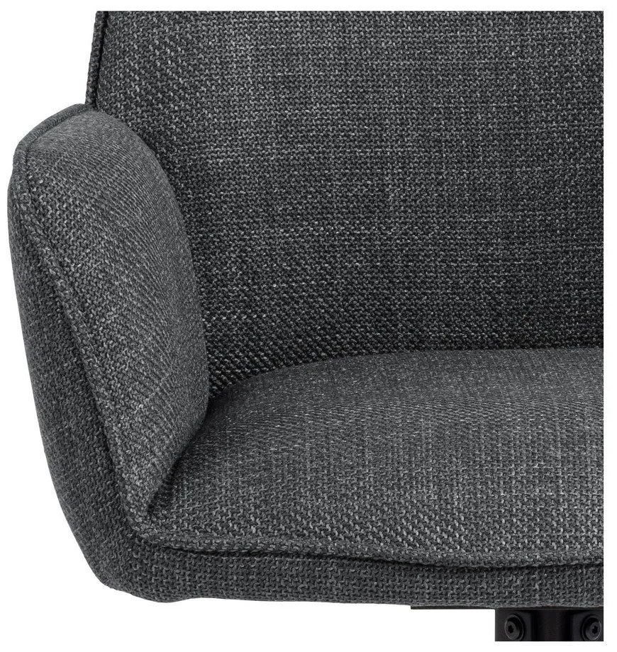 Tmavosivé čalúnené jedálenské kreslá v súprave s podrúčkami 2 ks Glenda – Actona