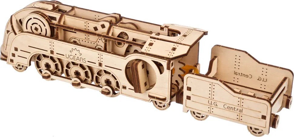 Ugears 3D mechanické puzzle Mini lokomotíva 172 ks