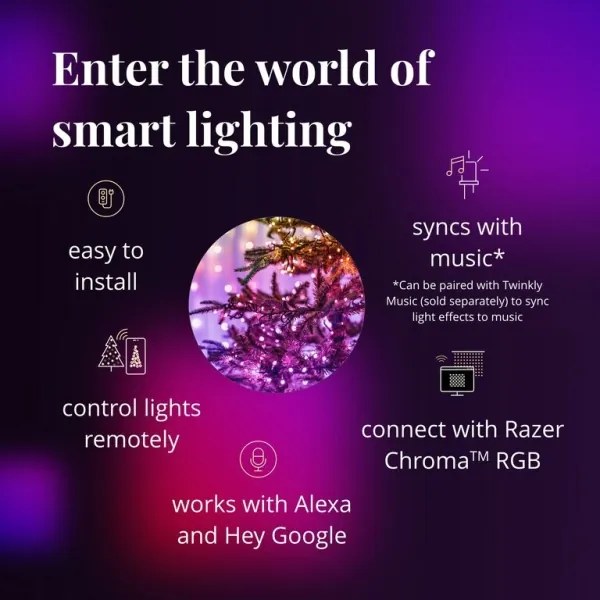 Twinkly TWS250SPP-BEU - LED RGB Vonkajšia svetelná reťaz 250xLED 23,5m IP44 Wi-Fi