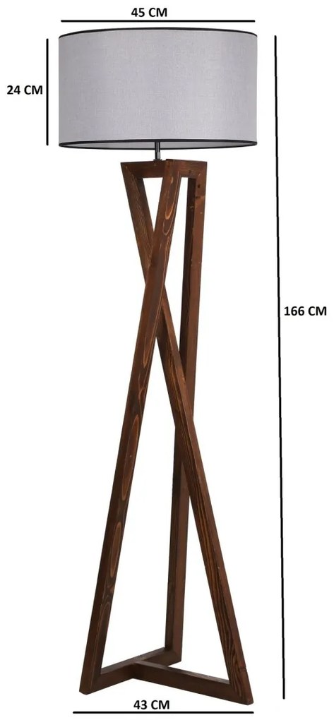 Stojacia lampa Macka 166 cm hnedá/matná šedá