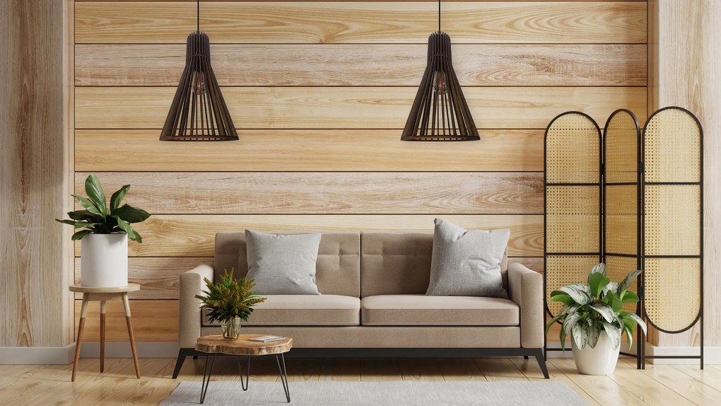 Toolight Toolight, drevené stropné svietidlo 1xE27, APP1350-1CP, hnedá, OSW-00936