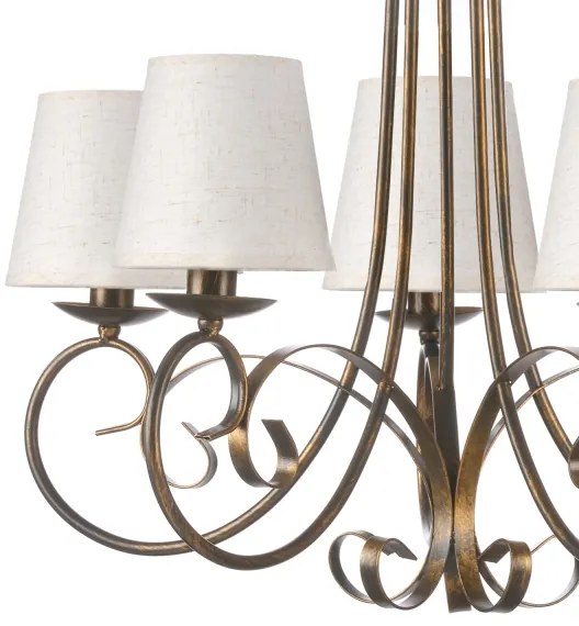 ONLI - Luster na reťazi POMPEI 5xE14/6W/230V bronzová