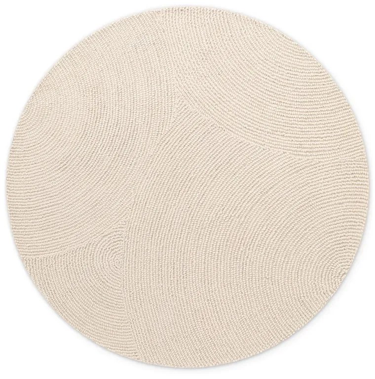 Ručne tkaný vlnený okrúhly koberec vo svetlo prírodnej farbe ø 200 cm Eleni Natural White – Hanse Home