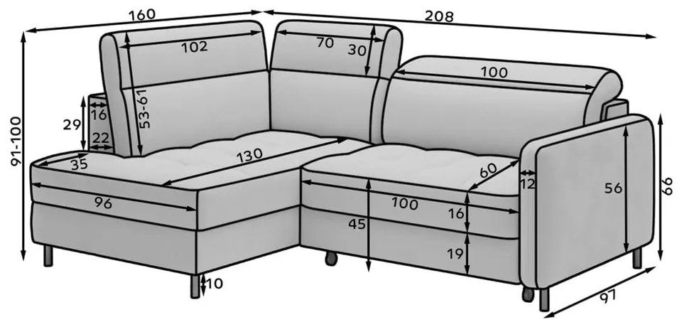 Zelená zamatová rozkladacia/s úložným priestorom rohová pohovka (ľavý roh/do L) Barea – ELTAP