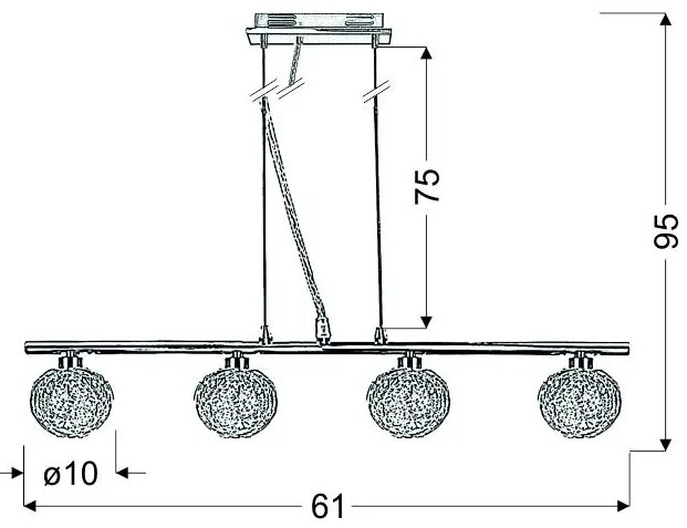 Candellux WIND Luster 4X40W G9 Chrome 34-14092
