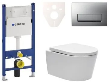 Cenovo zvýhodnený závesný WC set Geberit do ľahkých stien / predstenová montáž + WC SAT Brevis SIKOGES7W8